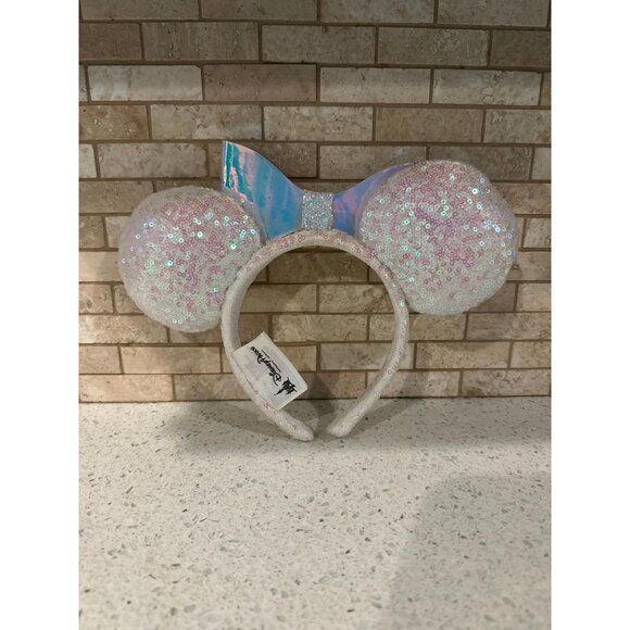 Disney Parks Rare‎ Sequins Iridescent Glitter Minnie Mouse Ears Headband - Picture 2 of 2
